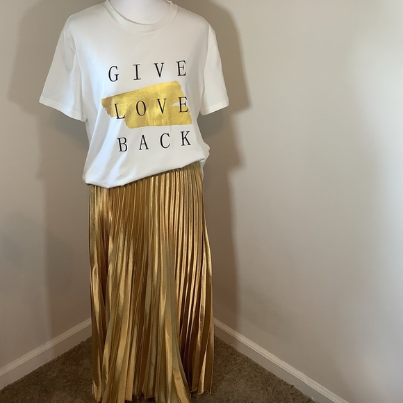 SHEIN Dresses & Skirts - Shein two piece gold pleated skirt, large